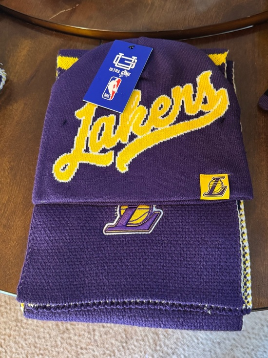 NBA Other - New La Lakers  hat scarf set or hat gloves bundle